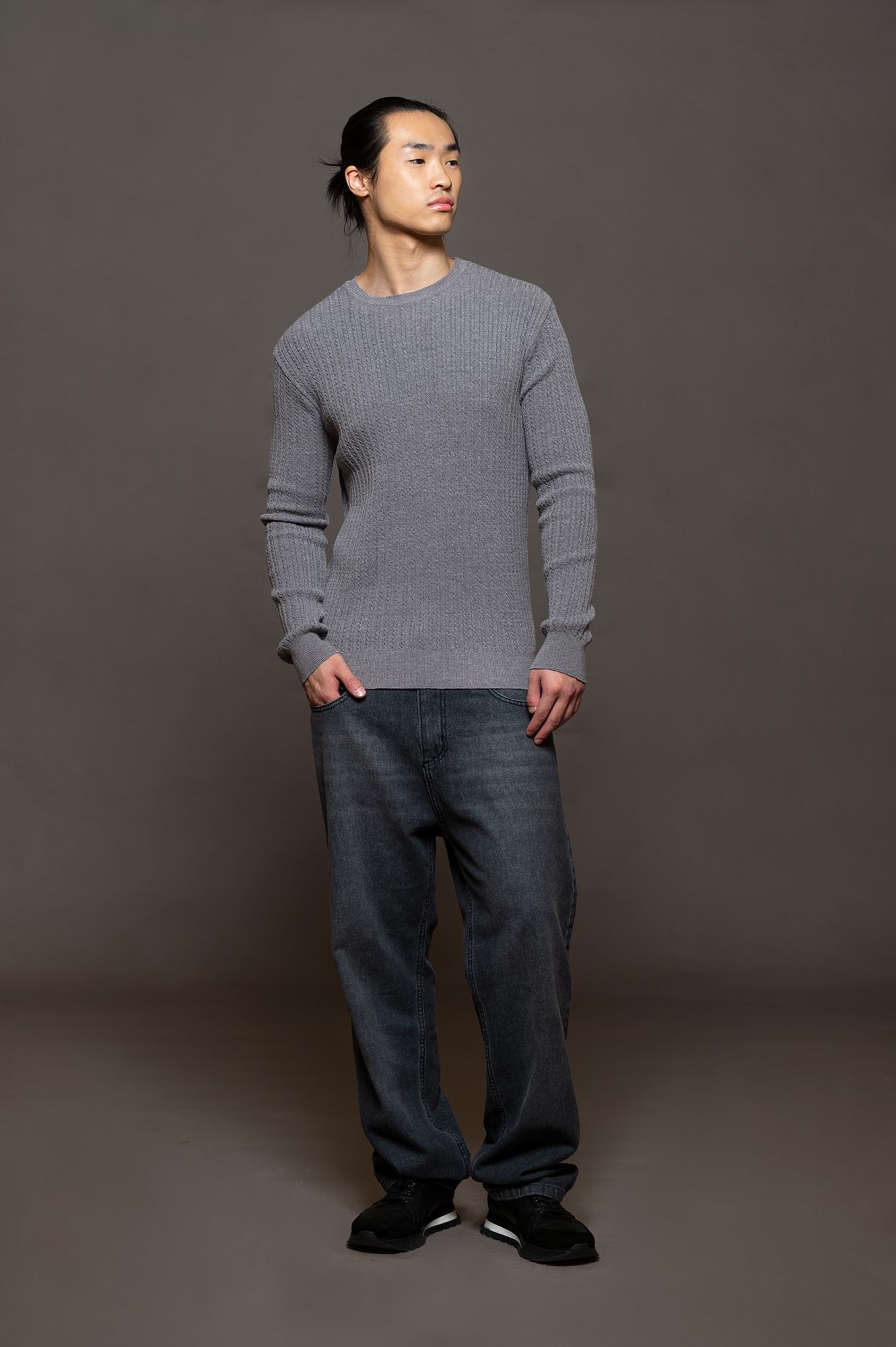 5246GM - SWEATER IRISH GRIS MEDIO
